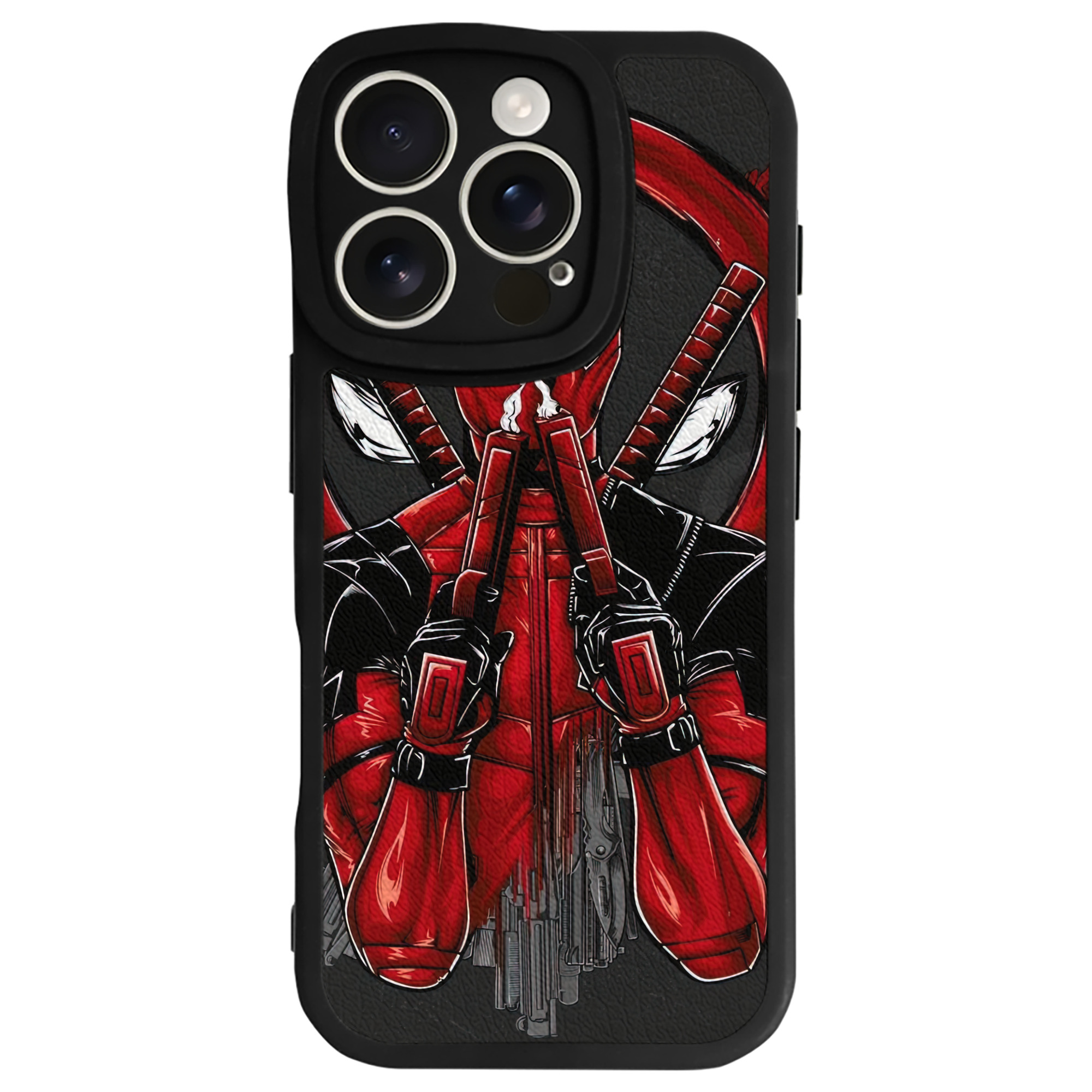 （画像用） Deadpool デッドプール 【iPhone 16シリーズ対応】シリコンスマホケース（レザー調） 材質：シリコン